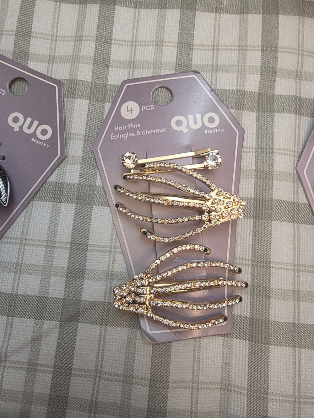MY FAV HELLOweenUrban Outfitters Gold Crystal Skeleton Hand Hair Clips - 4 Pack
